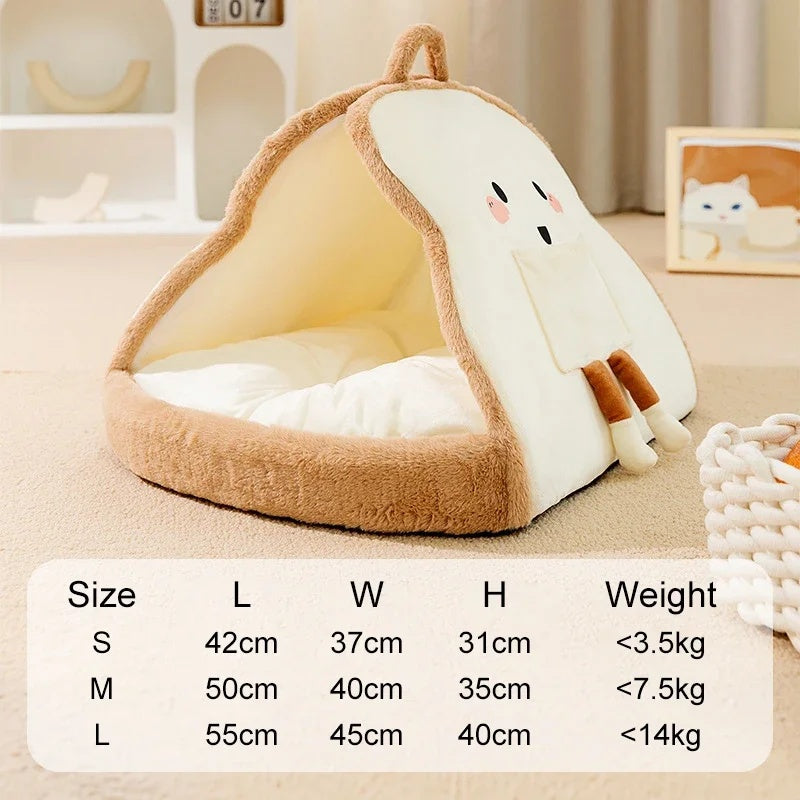 HKM-8626237 Cozy Winter Cat Tent Soft Nest Bed for Deep Sleeping Pets