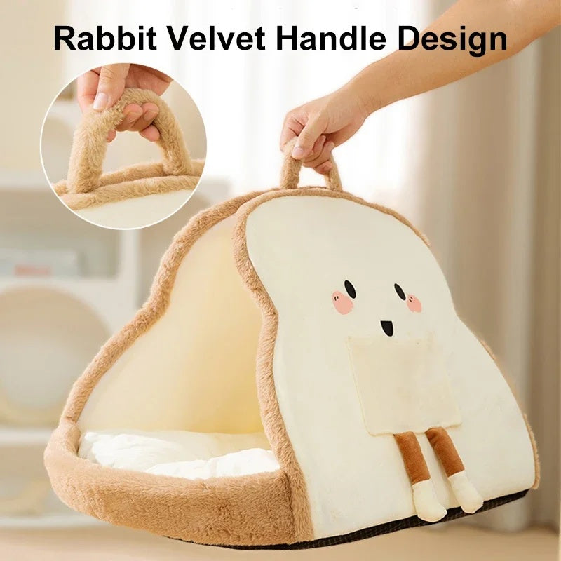 HKM-8626237 Cozy Winter Cat Tent Soft Nest Bed for Deep Sleeping Pets