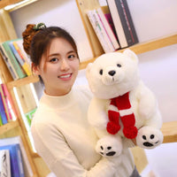 HKM-8626365 Adorable Plush Polar Bear Doll with Colorful Scarves - Perfect Gift for Children