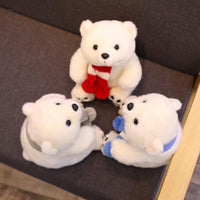 HKM-8626365 Adorable Plush Polar Bear Doll with Colorful Scarves - Perfect Gift for Children