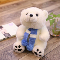 HKM-8626365 Adorable Plush Polar Bear Doll with Colorful Scarves - Perfect Gift for Children