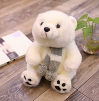 HKM-8626365 Adorable Plush Polar Bear Doll with Colorful Scarves - Perfect Gift for Children
