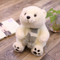 HKM-8626365 Adorable Plush Polar Bear Doll with Colorful Scarves - Perfect Gift for Children
