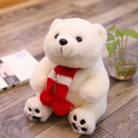 HKM-8626365 Adorable Plush Polar Bear Doll with Colorful Scarves - Perfect Gift for Children