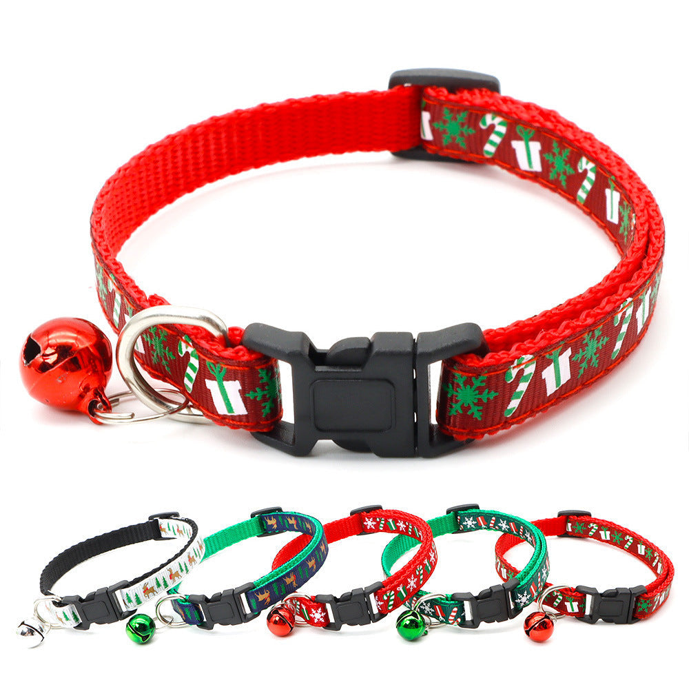 HKM-8626749 Christmas Bell Dog Collar Decoration in Light Green, Green, White, and Red Variants