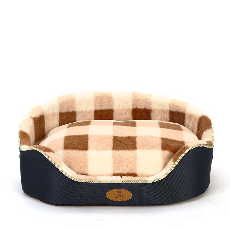 HKM-8628797 Cozy Shu Cotton Wool & Fleece Suede Pet Nest with Multiple Size Options