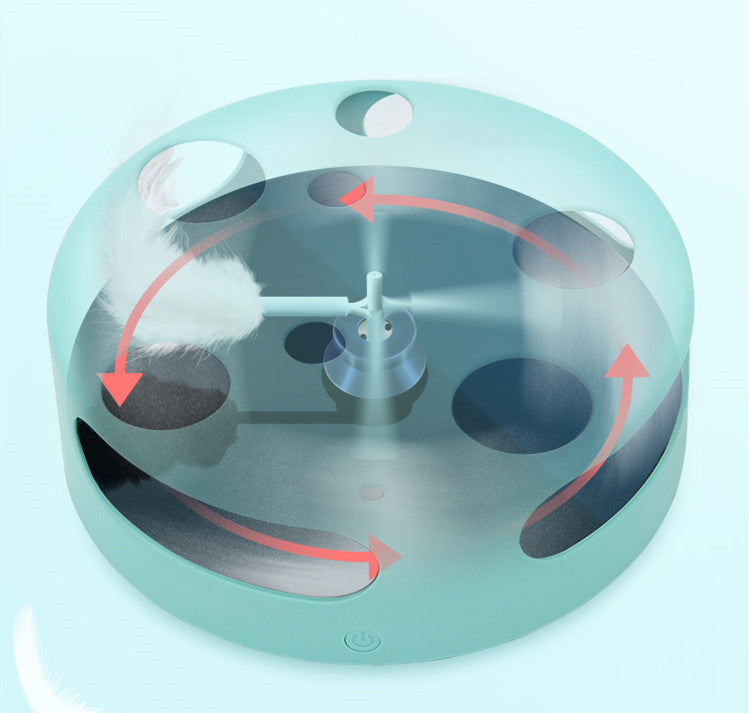 HKM-8629565 Electric Cat Labyrinth Turntable Toy – Interactive Playing Device with ABS Material - 18.5cm Diameter