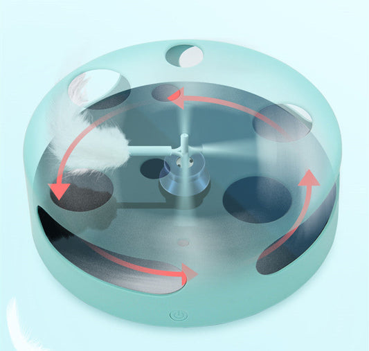 HKM-8629565 Electric Cat Labyrinth Turntable Toy – Interactive Playing Device with ABS Material - 18.5cm Diameter