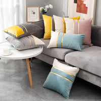 HKM-863123 Velvet Sofa Pillowcase for Bedside and Living Room - Stylish and Comfortable Waist Support