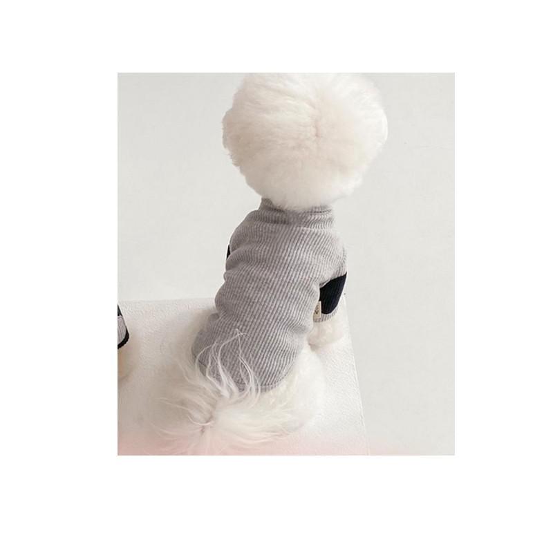 HKM-8632509 Stylish Contrast Vertical Pet Clothing in Brown, Black, Beige, and Grey - Multiple Sizes Available