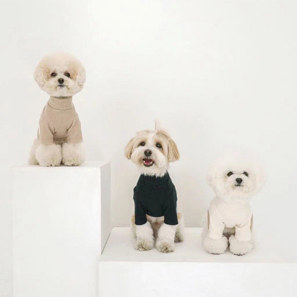 HKM-8632509 Stylish Contrast Vertical Pet Clothing in Brown, Black, Beige, and Grey - Multiple Sizes Available