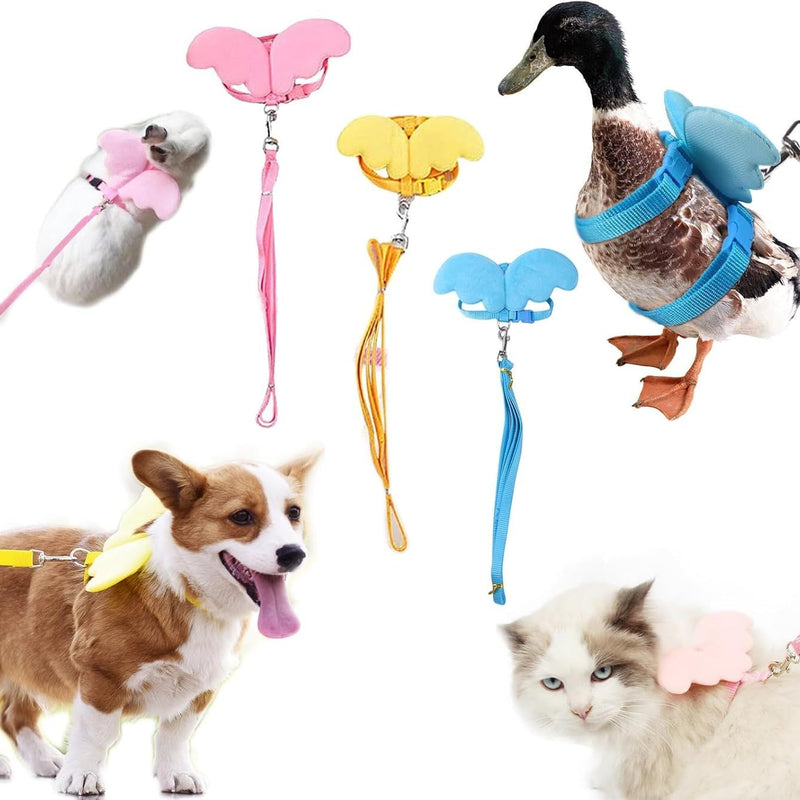 HKM-863315 Adjustable Pet Harness with Wing Design and Traction Leash for Small Animals