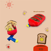 HKM-8634173 Dog Bread Machine Plush Toy for Food Hiding and Molar Training - Red, 27x15x16cm