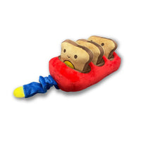 HKM-8634173 Dog Bread Machine Plush Toy for Food Hiding and Molar Training - Red, 27x15x16cm