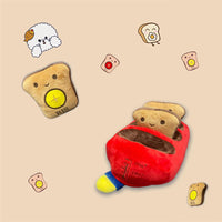 HKM-8634173 Dog Bread Machine Plush Toy for Food Hiding and Molar Training - Red, 27x15x16cm