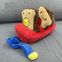 HKM-8634173 Dog Bread Machine Plush Toy for Food Hiding and Molar Training - Red, 27x15x16cm