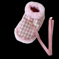 HKM-8635069 Pink Cloak Style Pet Cape with Beret and Drawstring for Cats