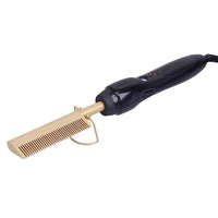 HKM-863763 Gold Ceramic Multifunctional Hair Comb with Temperature Control for Wet and Dry Hair Styling