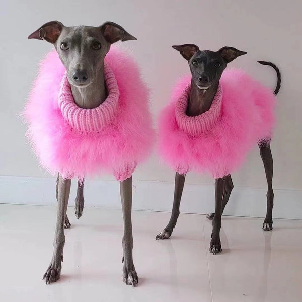 HKM-8638269 Cozy Wool Sweater for Dogs and Cats in Pink and Blue, Sizes S to XL