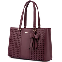 HKM-863827 Fashionable PU Leather Tote Bag for Women - Large Handbag and Vintage Laptop Briefcase