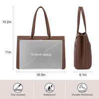 HKM-863827 Fashionable PU Leather Tote Bag for Women - Large Handbag and Vintage Laptop Briefcase