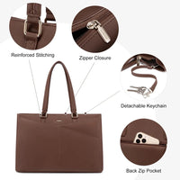 HKM-863827 Fashionable PU Leather Tote Bag for Women - Large Handbag and Vintage Laptop Briefcase