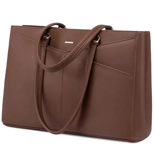 HKM-863827 Fashionable PU Leather Tote Bag for Women - Large Handbag and Vintage Laptop Briefcase