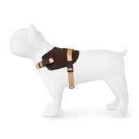 HKM-8639549 Coffee Floral Leather Pet Harness - Size S & M, Adjustable for All Seasons