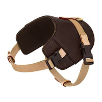 HKM-8639549 Coffee Floral Leather Pet Harness - Size S & M, Adjustable for All Seasons