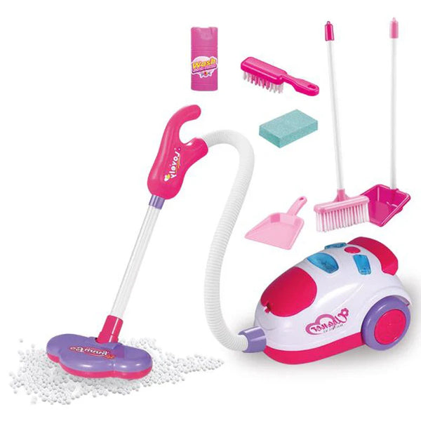 HKM-863955 Electric Vacuum Cleaner Toy Set for Kids with Light - Pretend Play Cleaning Tools, Ages 2-4