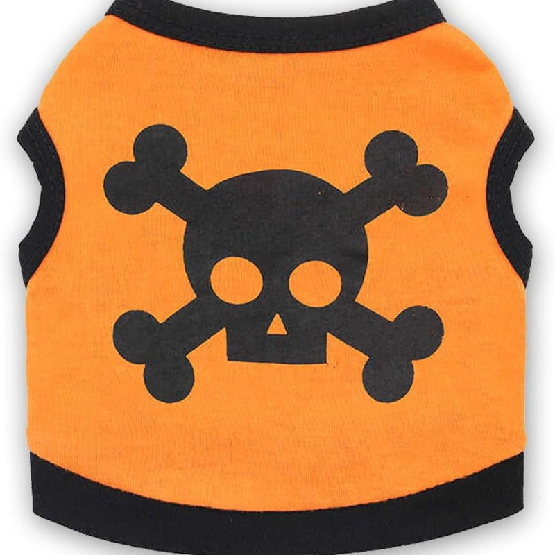 HKM-8639933 Halloween Skull Bones Dog Vest for Small and Medium Pets - Stretchy Cotton Tank Top Costume