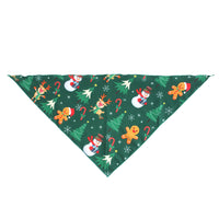 HKM-8640829 Festive Pet Triangular Scarf Towel in Snowman and Plaid Designs