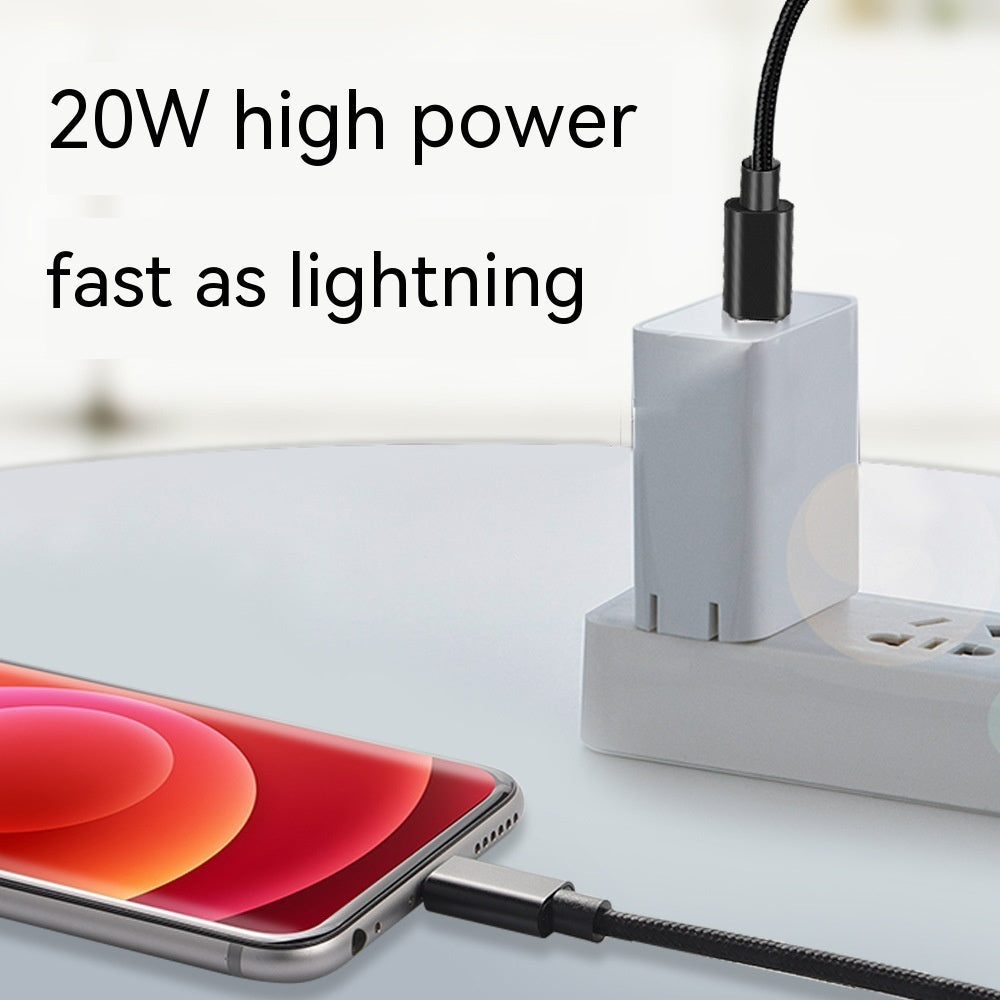 HKM-864147 Braided PD Data Cable 20W Fast Charging & Data Transmission, 1M Length, Compatible with 8PIN Devices