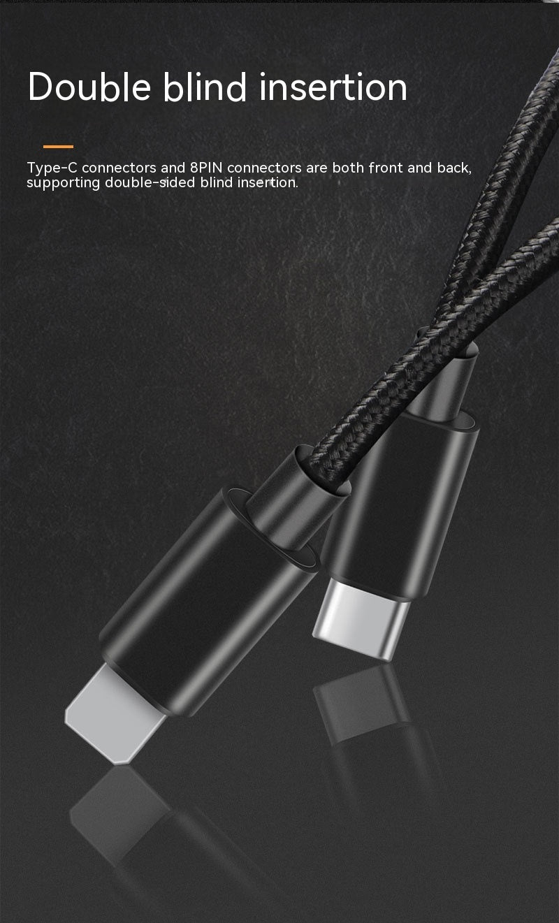 HKM-864147 Braided PD Data Cable 20W Fast Charging & Data Transmission, 1M Length, Compatible with 8PIN Devices