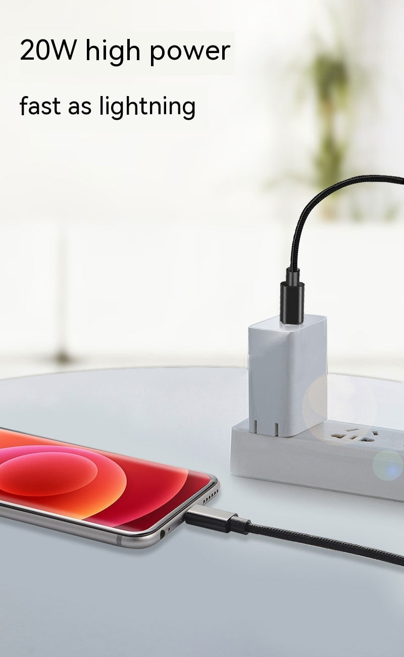 HKM-864147 Braided PD Data Cable 20W Fast Charging & Data Transmission, 1M Length, Compatible with 8PIN Devices