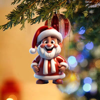 HKM-864211 Acrylic Santa Claus Pendant for Festive Atmosphere Decoration - 8CM