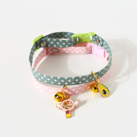 HKM-8642237 Avocado-Themed Safety Necklace for Pets - Adjustable Cotton Polyester Collar with Alloy Pendant