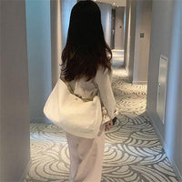 HKM-8642493 Pet Travel Backpack for Cats - White Canvas Crossbody Carrier