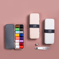 HKM-864275 Compact Portable Sewing Box with 16 Thread Colors, Scissors, and Essentials