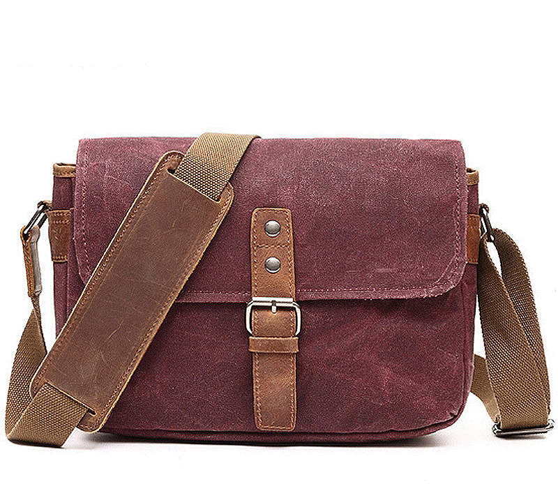 HKM-864339 Retro Canvas Single Shoulder Messenger Bag for Men - Versatile Chest Bag with Multiple Compartments and Cotton Lining