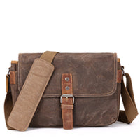 HKM-864339 Retro Canvas Single Shoulder Messenger Bag for Men - Versatile Chest Bag with Multiple Compartments and Cotton Lining