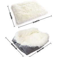 HKM-8643517 Self-Heating Plush Pet Blanket - Double Layer Washable Sleeping Pad for Dogs & Cats