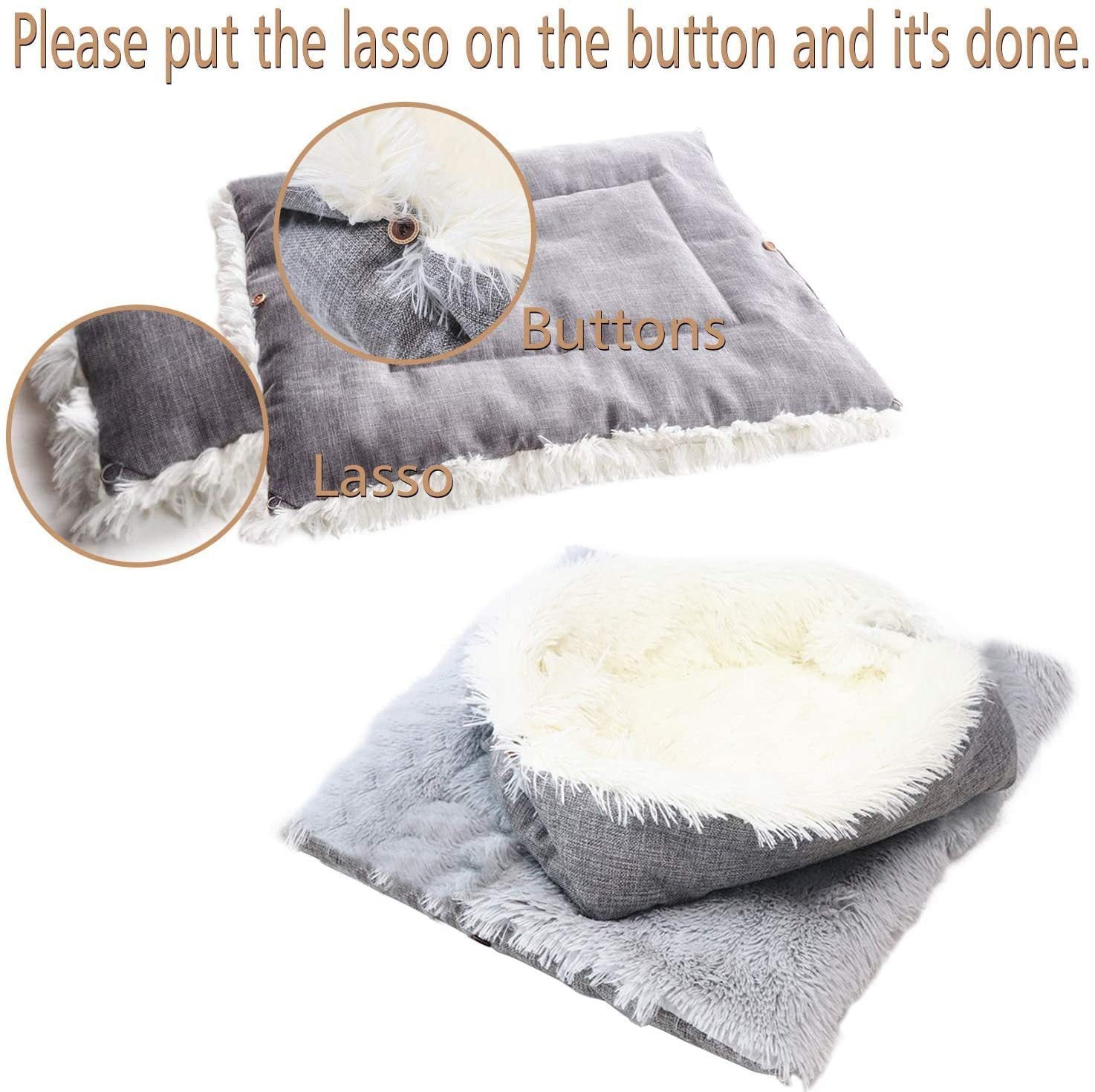 HKM-8643517 Self-Heating Plush Pet Blanket - Double Layer Washable Sleeping Pad for Dogs & Cats