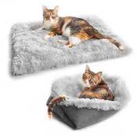 HKM-8643517 Self-Heating Plush Pet Blanket - Double Layer Washable Sleeping Pad for Dogs & Cats