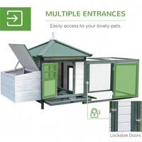 HKM-8643901 Wooden Chicken Coop with Nest Box and Waterproof Design, Toxin-Free Paint, Ideal for Up to 2 Chickens