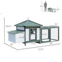 HKM-8643901 Wooden Chicken Coop with Nest Box and Waterproof Design, Toxin-Free Paint, Ideal for Up to 2 Chickens