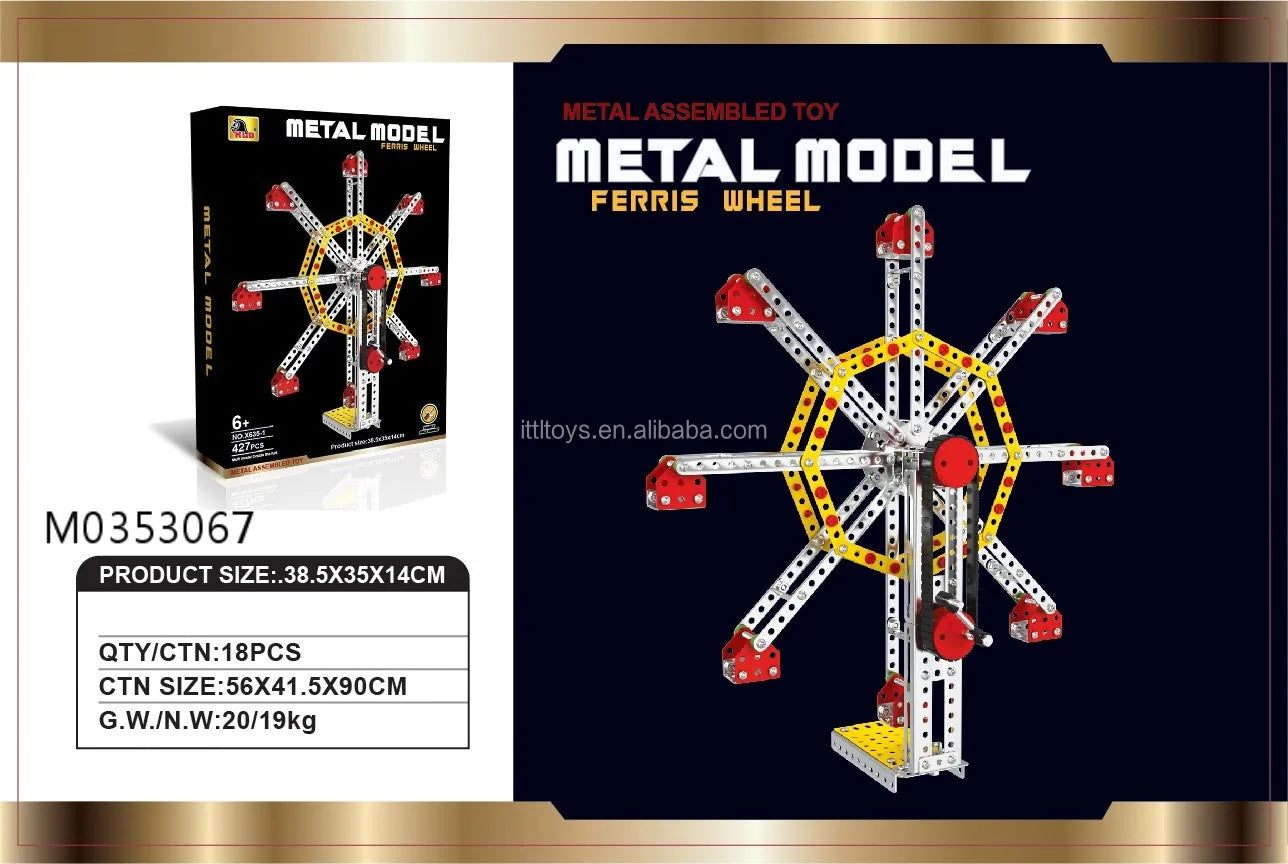 HKM-864403 180-Piece Metal Block Truck Toy - 7-in-1 Educational Puzzles for Creative Learning