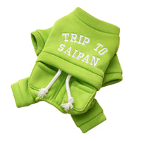 HKM-8644797 Cozy Fleece Hoodie Jumpsuit for Small & Medium Dogs - Autumn/Winter Pet Apparel
