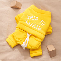 HKM-8644797 Cozy Fleece Hoodie Jumpsuit for Small & Medium Dogs - Autumn/Winter Pet Apparel
