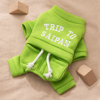 HKM-8644797 Cozy Fleece Hoodie Jumpsuit for Small & Medium Dogs - Autumn/Winter Pet Apparel